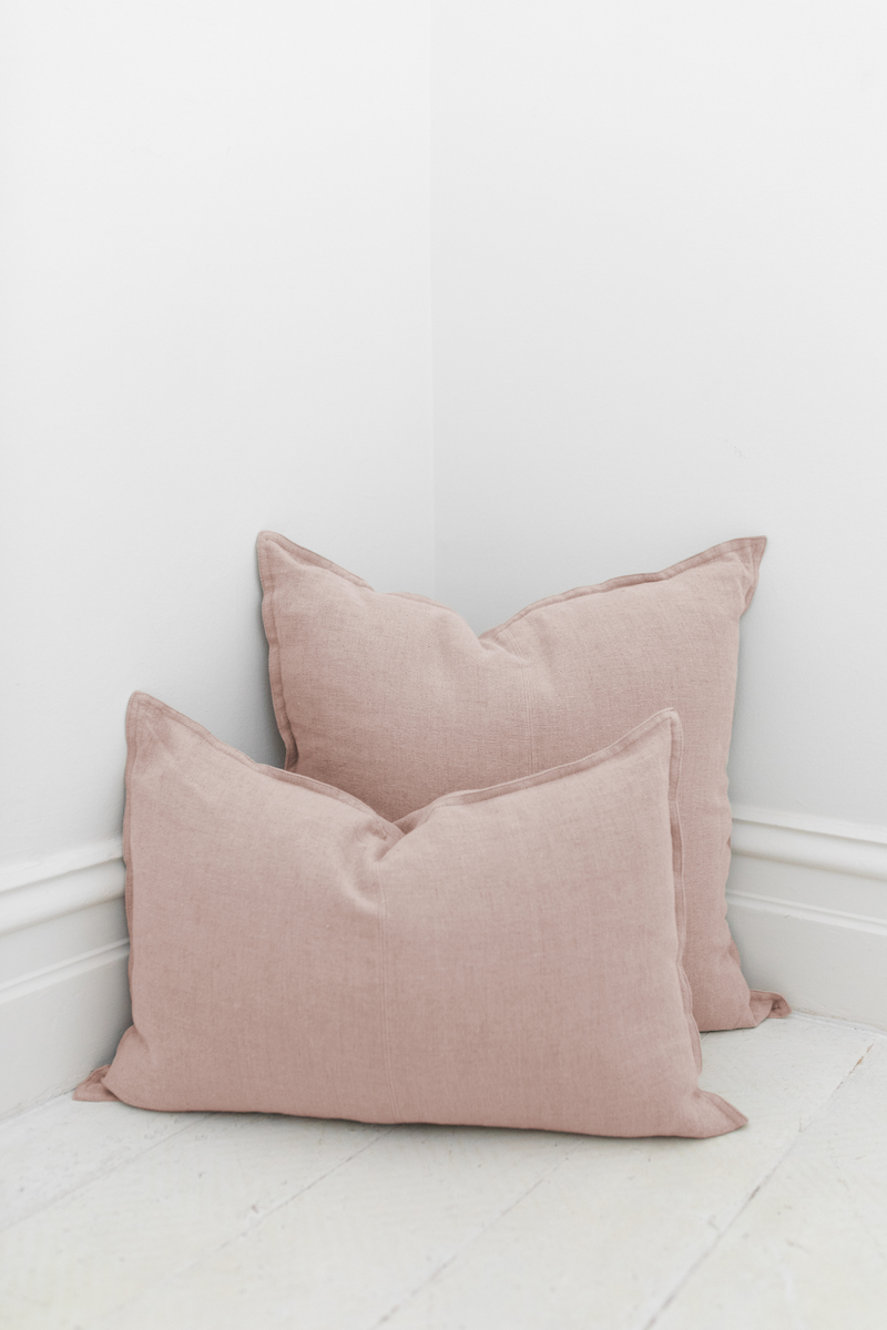 Linen Cushion Lumbar - Dusty Blush