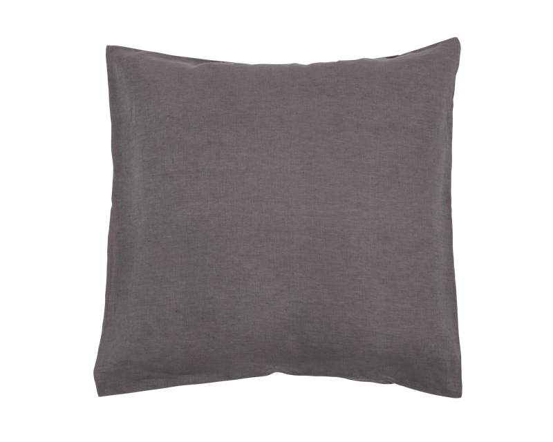 French Linen Euro Pillowcase Set - Charcoal