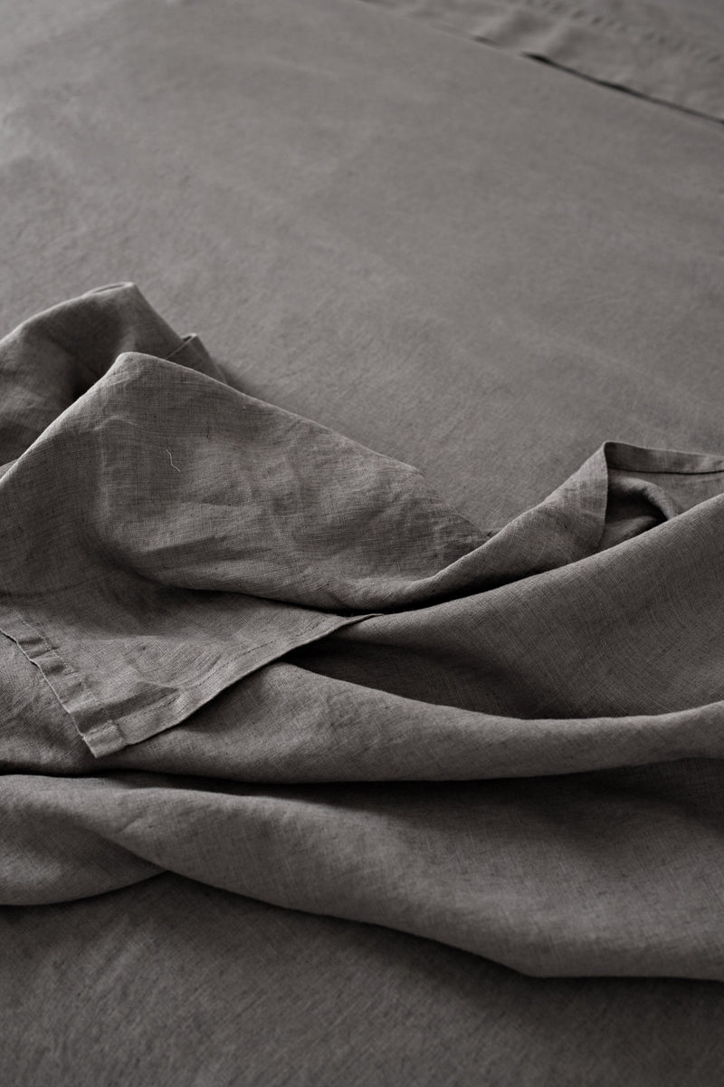 French Linen Sheet Set - Charcoal