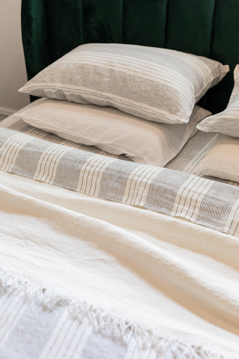 NEW ARRIVAL French Linen Quilt Cover - Pinstripe (pre-order avail 28th Feb 2023)