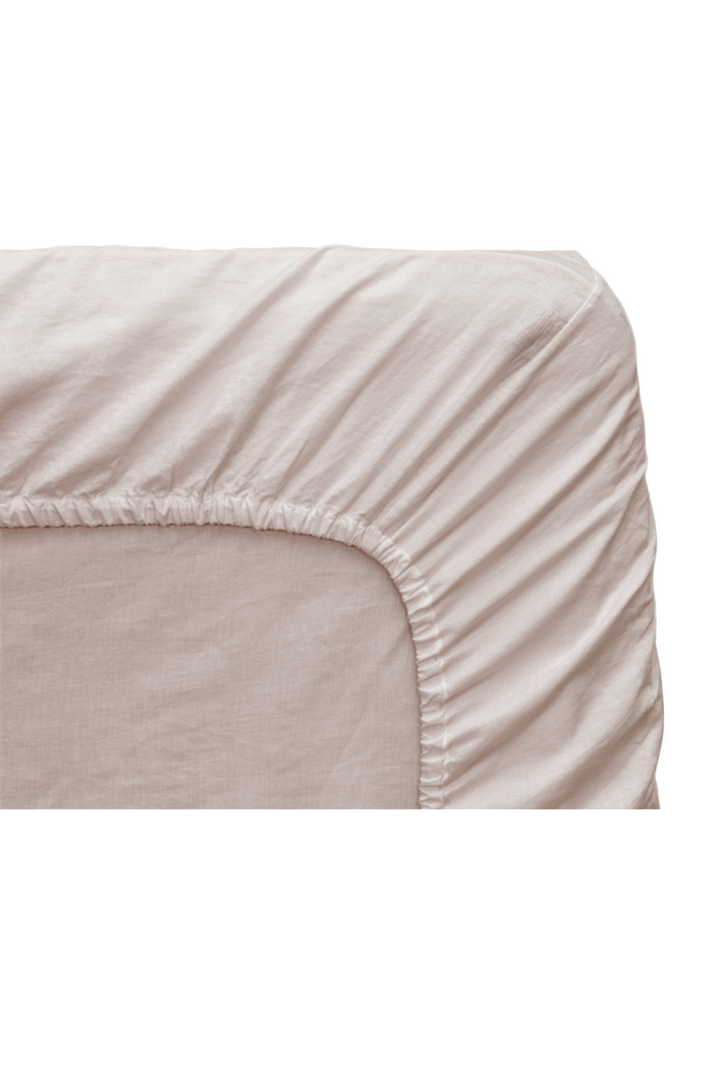 French Linen Fitted Sheet - Nude Blush
