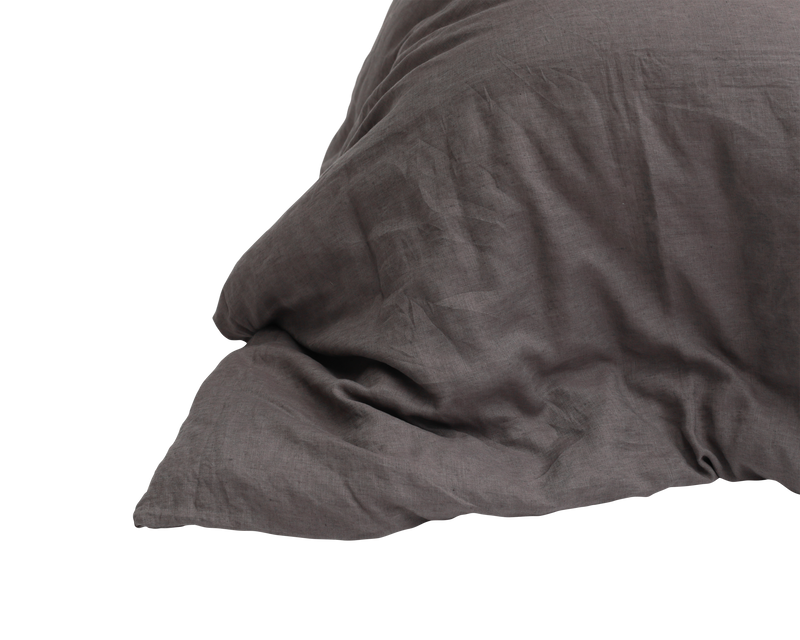 French Linen Quilt Cover - Charcoal
