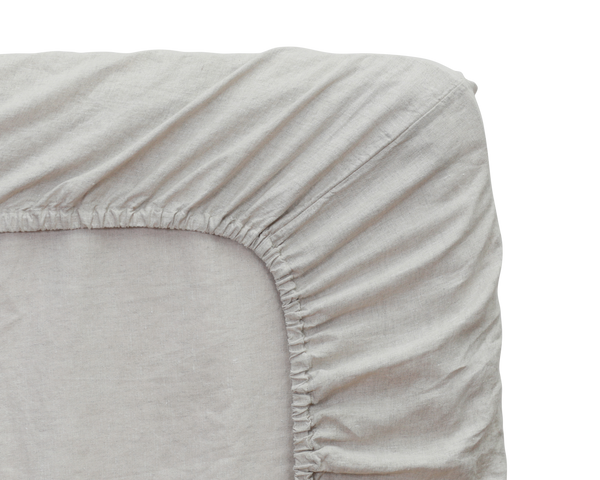 French Linen Cot Fitted Sheet - Natural