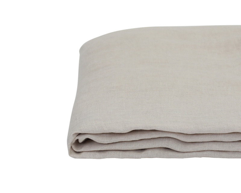 French Linen Flat Sheet - Natural