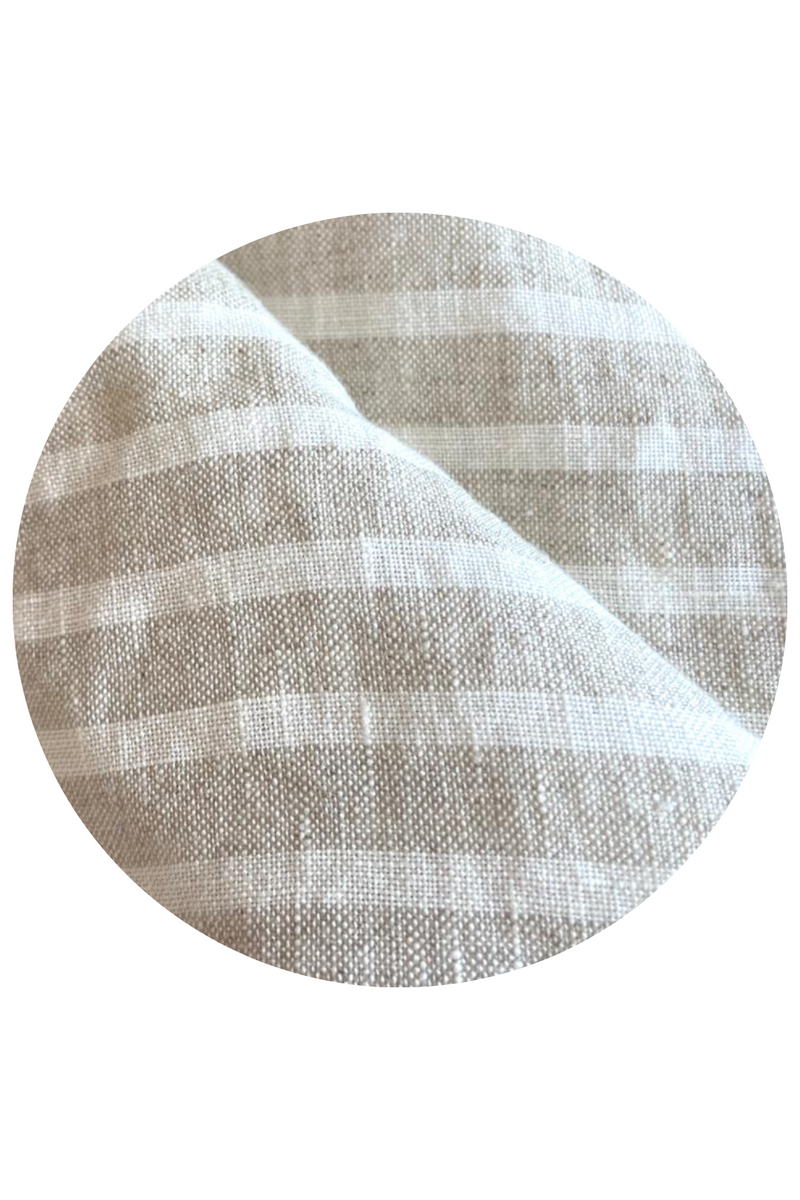 French Linen Standard Pillowcase Set - Natural Stripe