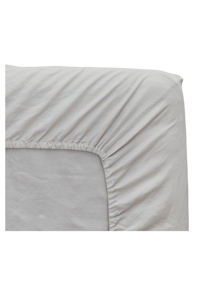 French Linen Fitted Sheet - Grey