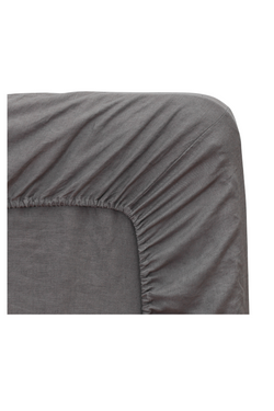French Linen Fitted Sheet - Charcoal