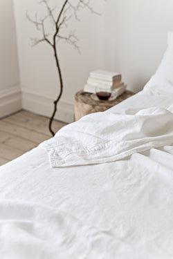 French Linen Flat Sheet - White