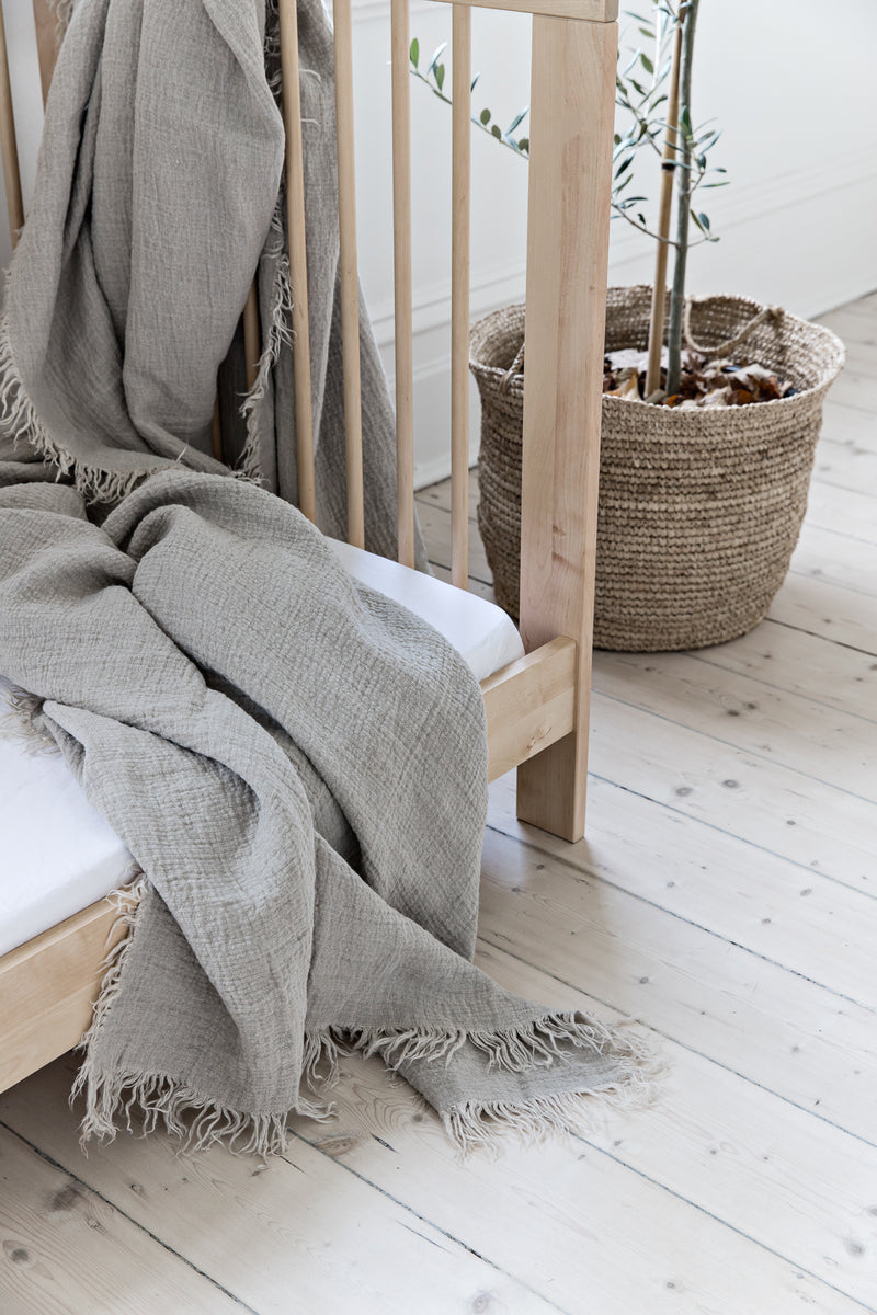French Linen Throw - Wheat