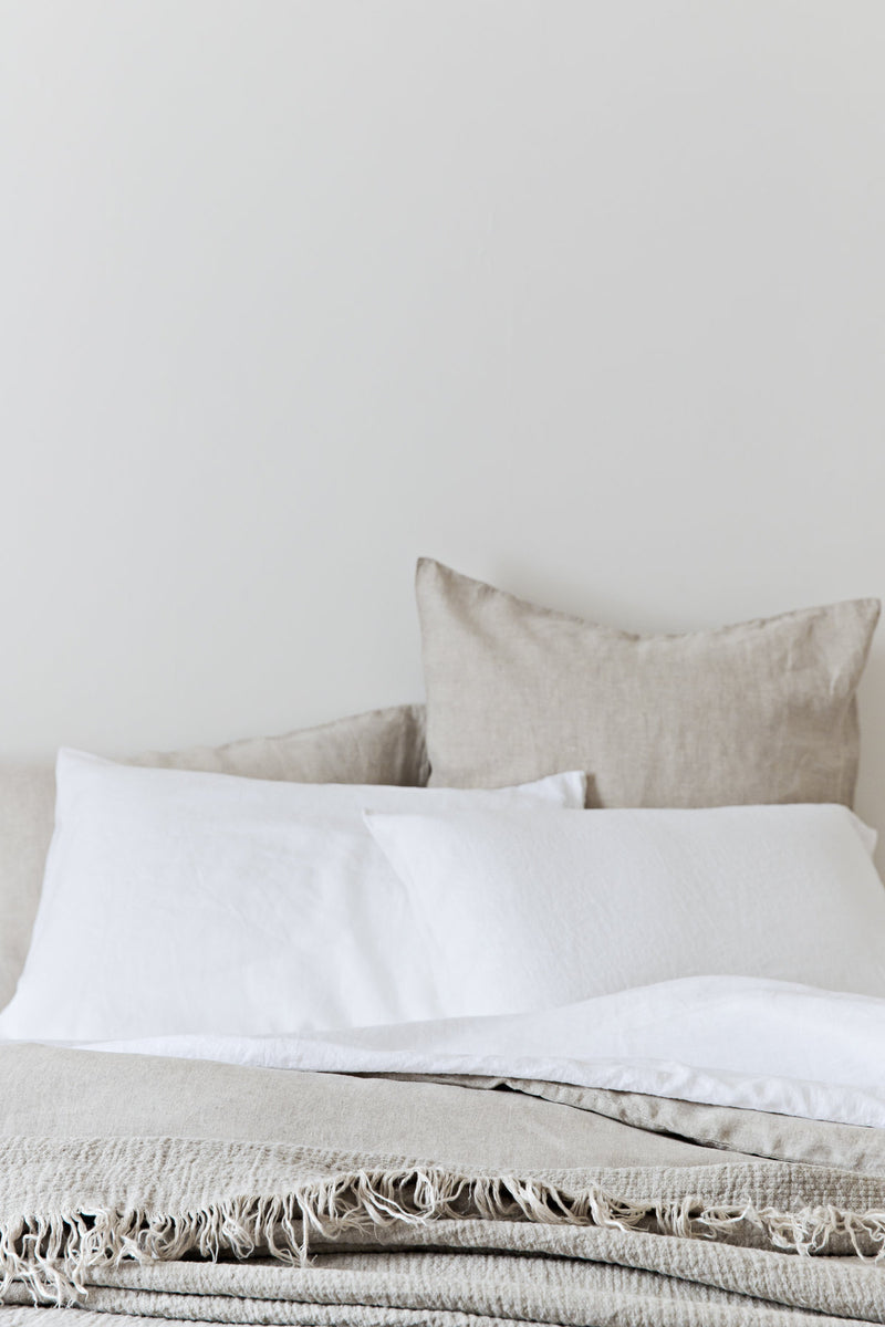 French Linen Standard Pillowcase Set - White